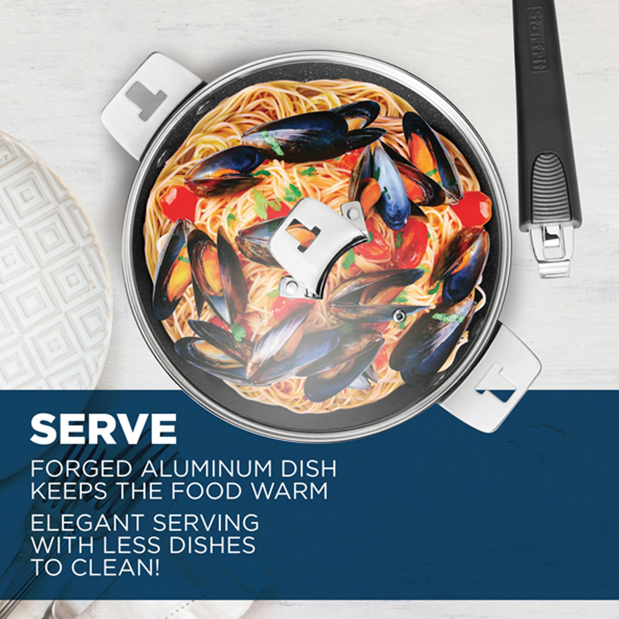 The Rock by Starfrit 9" Deep Fry Pan & Dutch Oven with Lid & Detachable Handle